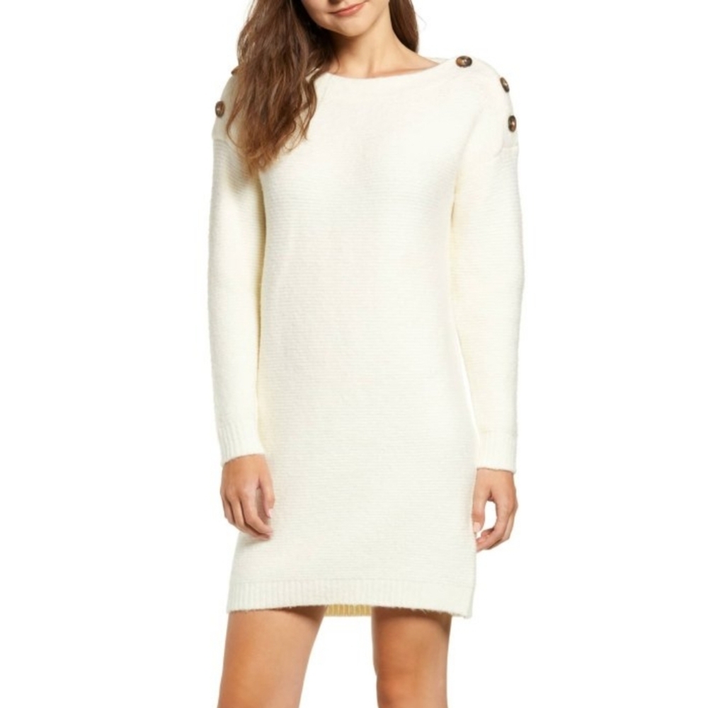 CHRISELLE LIM Sawyer Ivory Knit Sweater Dress Nordstrom Exclusive